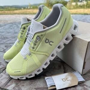 ON Cloud 5 Women's Size 10.5 Running Walking Shoes Sneakers Yellow Gray White